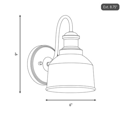 1 Light 9" Outdoor Wall Lantern