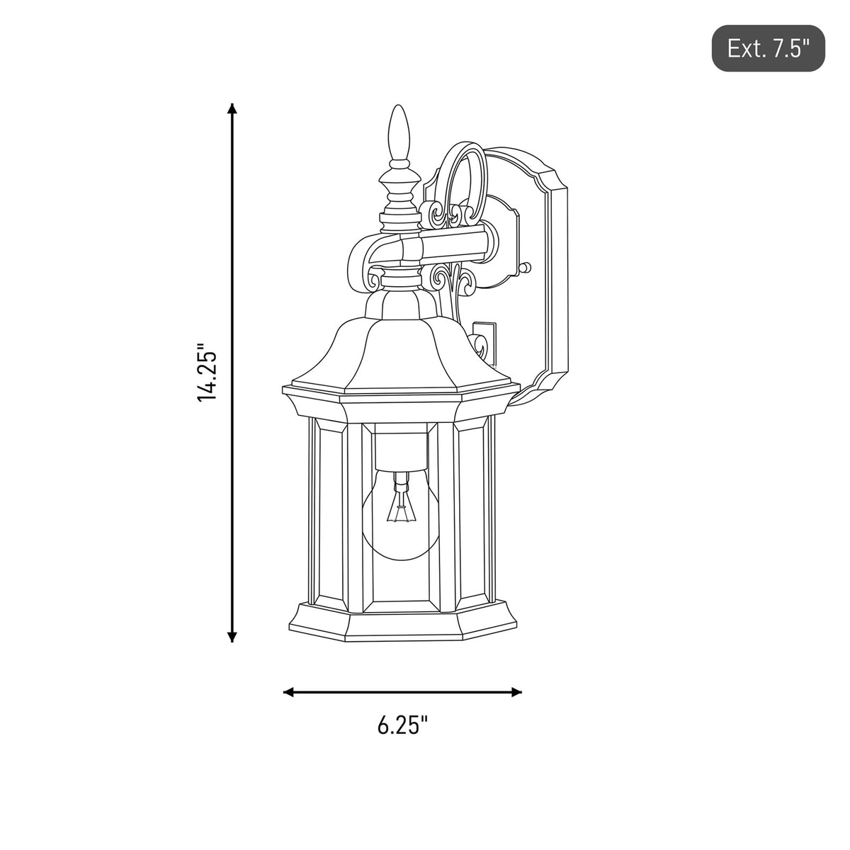 1 Light 14" Outdoor Wall Lantern
