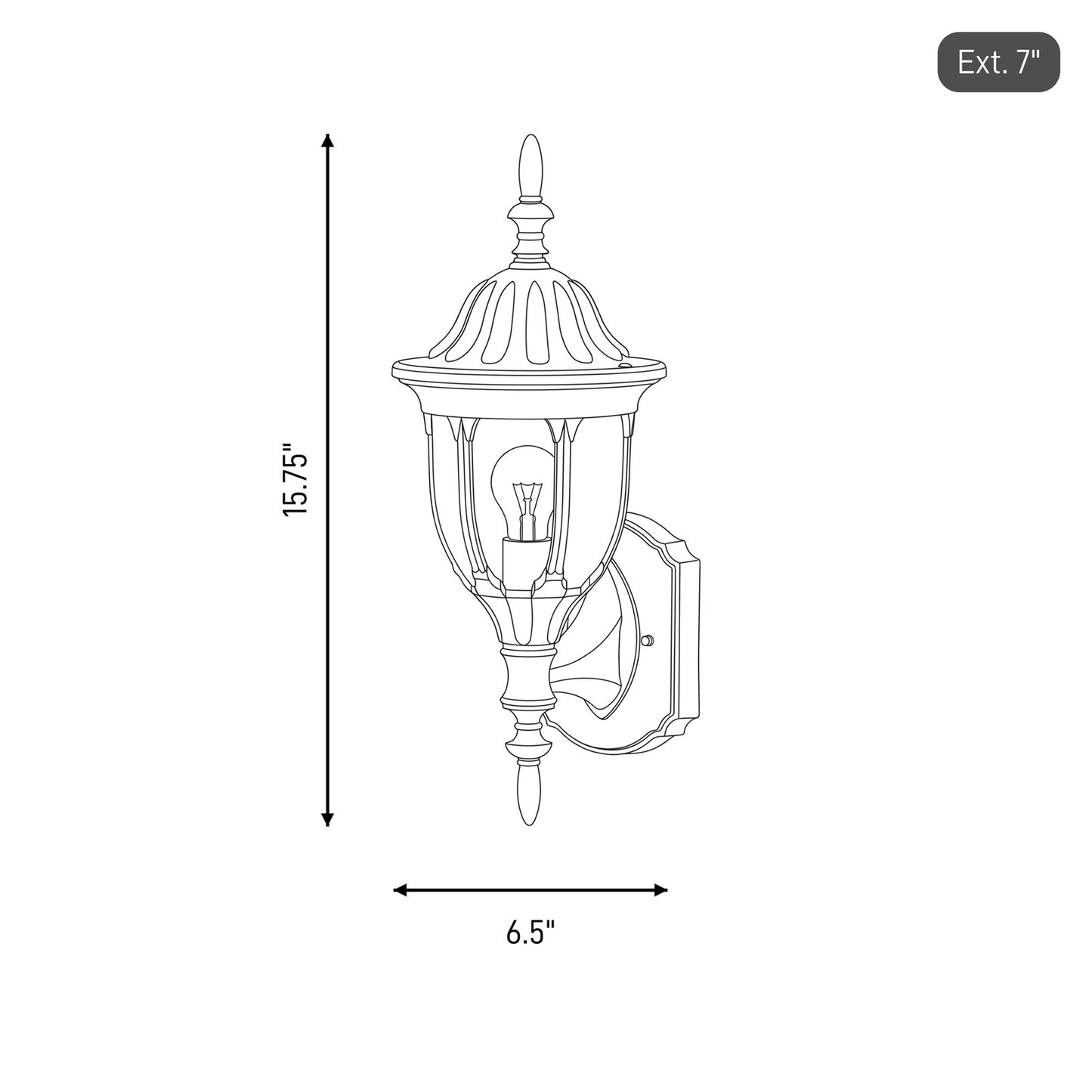 1 Light 16" Outdoor Wall Lantern