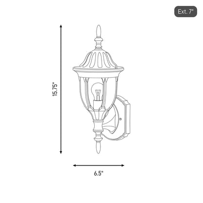 1 Light 16" Outdoor Wall Lantern