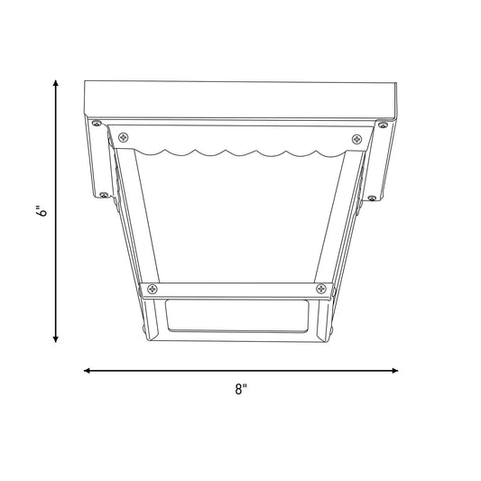 Meridian Traditional 1 Light Outdoor Flush Mount, Black/Frosted