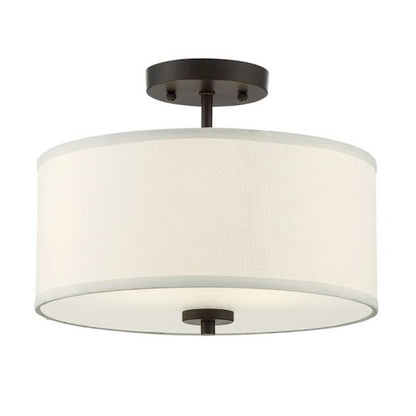 Meridian Traditional 2 Light Semi Flush Mount, Oil Rubbed Bronze
