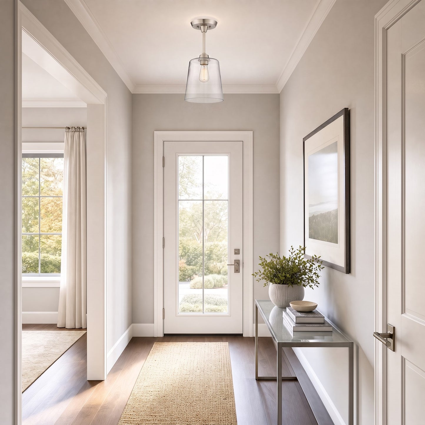 Meridian Modern 1 Light 17" Semi Flush Mount