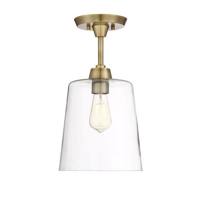 Savoy House 1-Light 17" Ceiling Light, Natural Brass/Clear - M60010NB