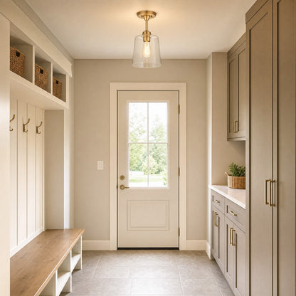 Meridian Modern 1 Light 17" Semi Flush Mount