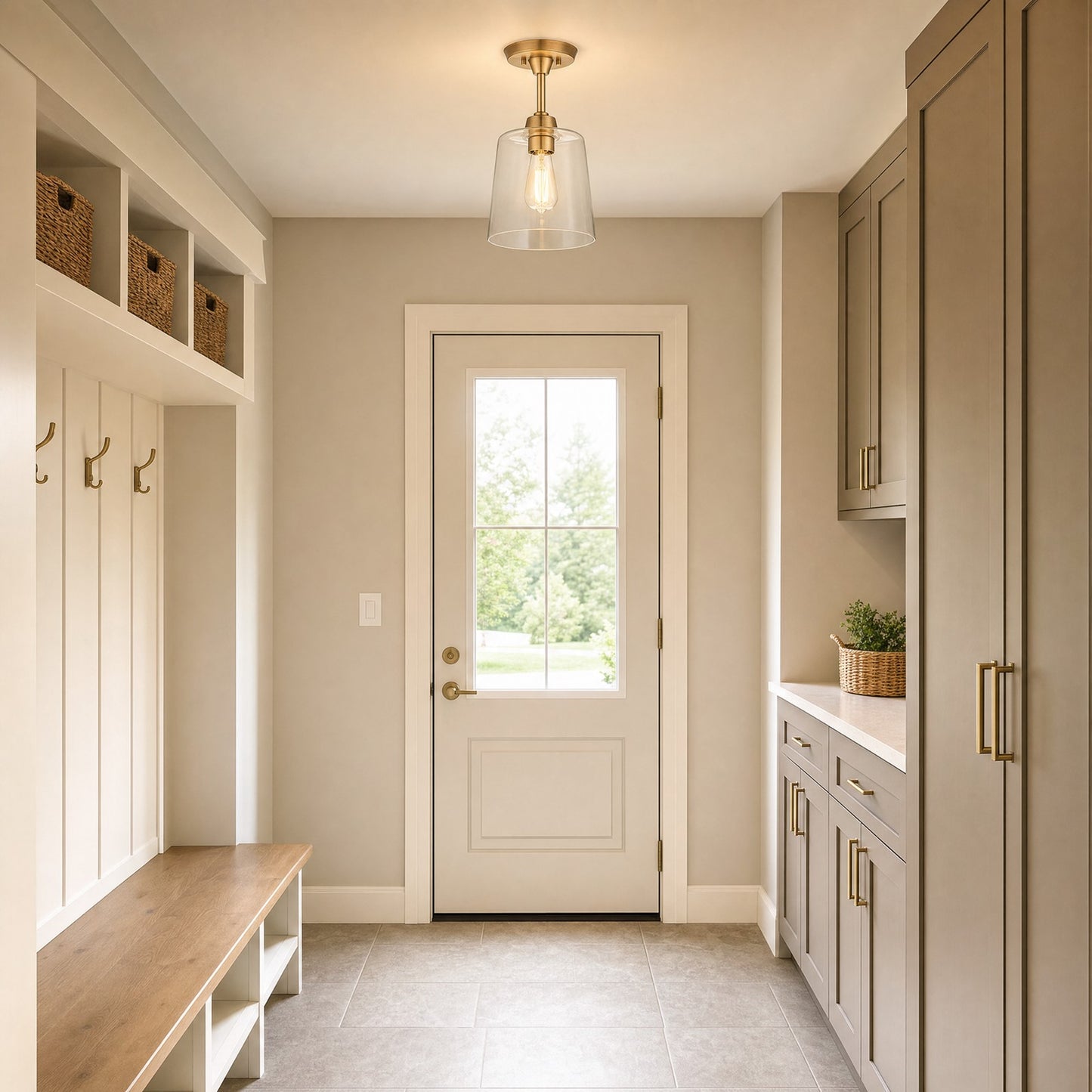 Meridian Modern 1 Light 17" Semi Flush Mount