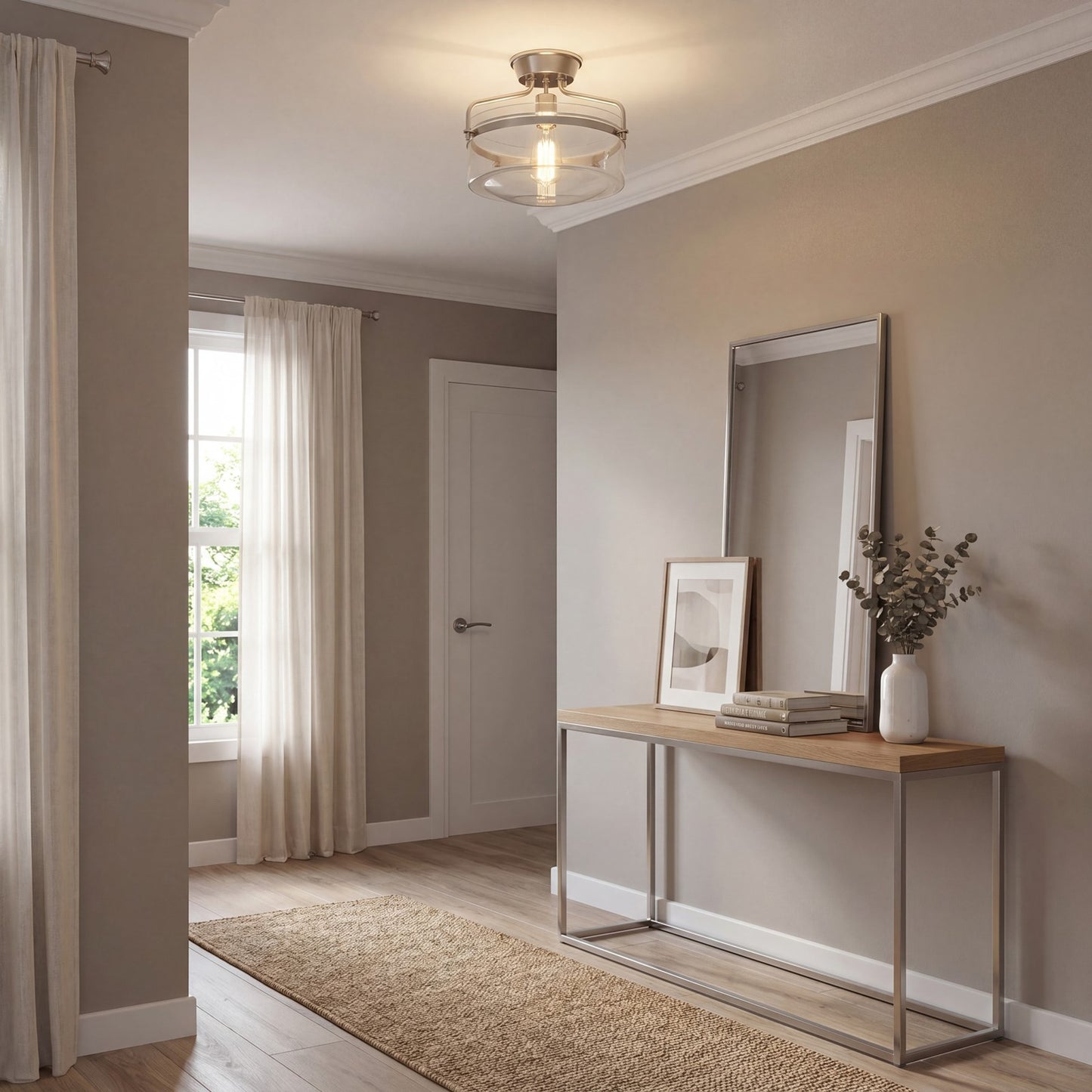 Meridian Modern 1 Light Semi Flush