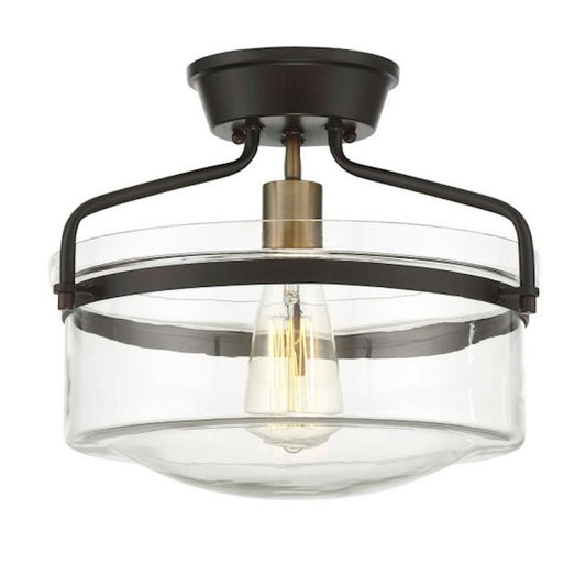 Savoy House 1-Light Ceiling Light, Oil Rubbed Bronze/Natural Brass - M60011ORBNB