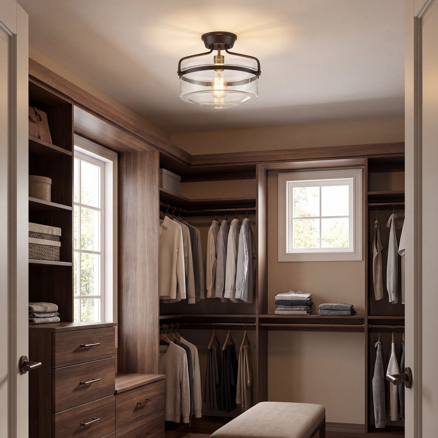 Meridian Modern 1 Light Semi Flush