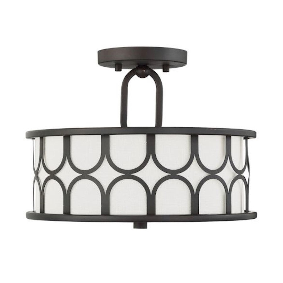 Meridian Industrial 2 Light Semi Flush Mount, Oil Rubbed Bronze