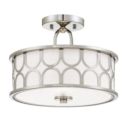 Meridian Mid-Century Modern 2 Light Semi Flush Mount