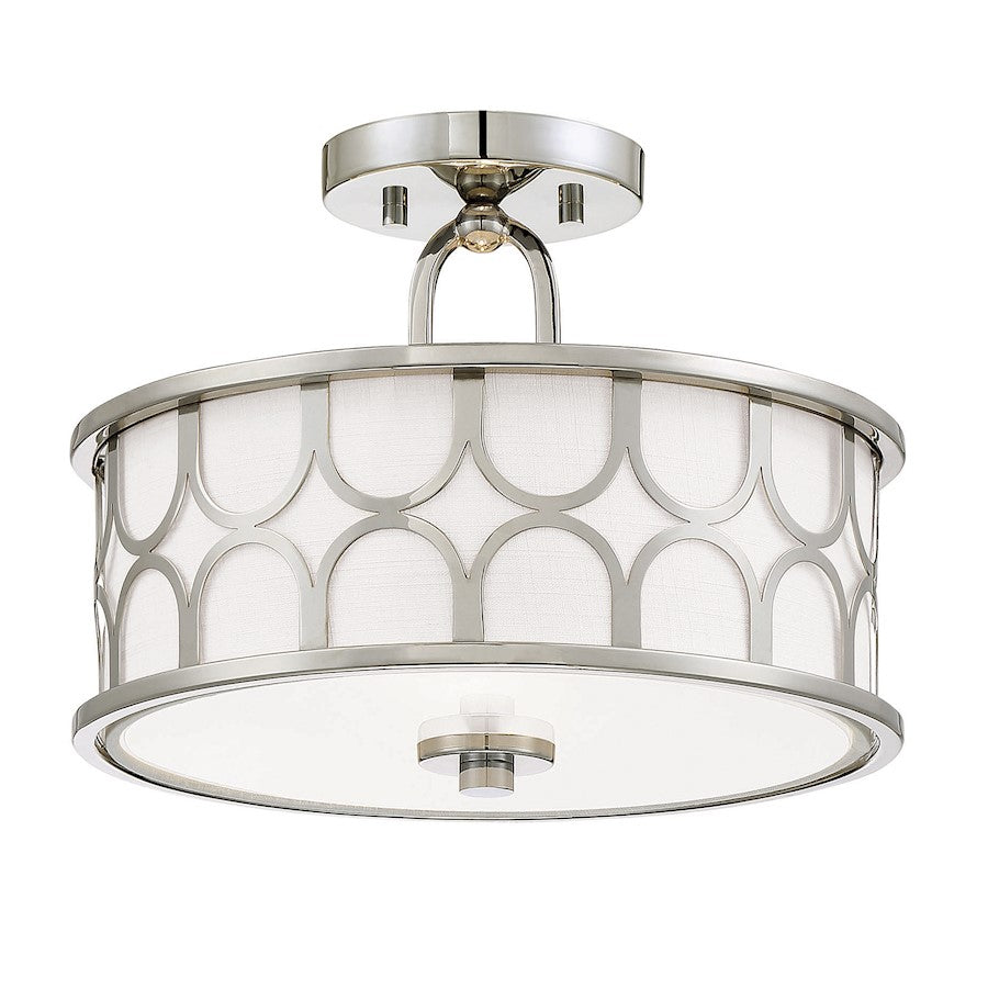 Meridian Mid-Century Modern 2 Light Semi Flush Mount