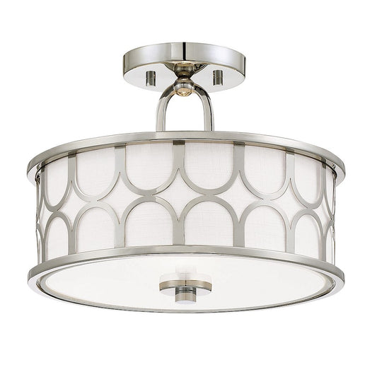 Meridian Mid-Century Modern 2 Light Semi Flush Mount