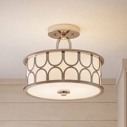 Meridian Mid-Century Modern 2 Light Semi Flush Mount
