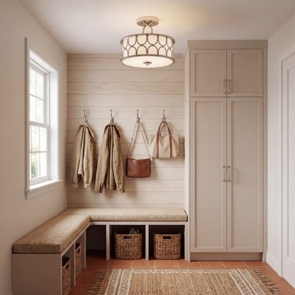 Meridian Mid-Century Modern 2 Light Semi Flush Mount