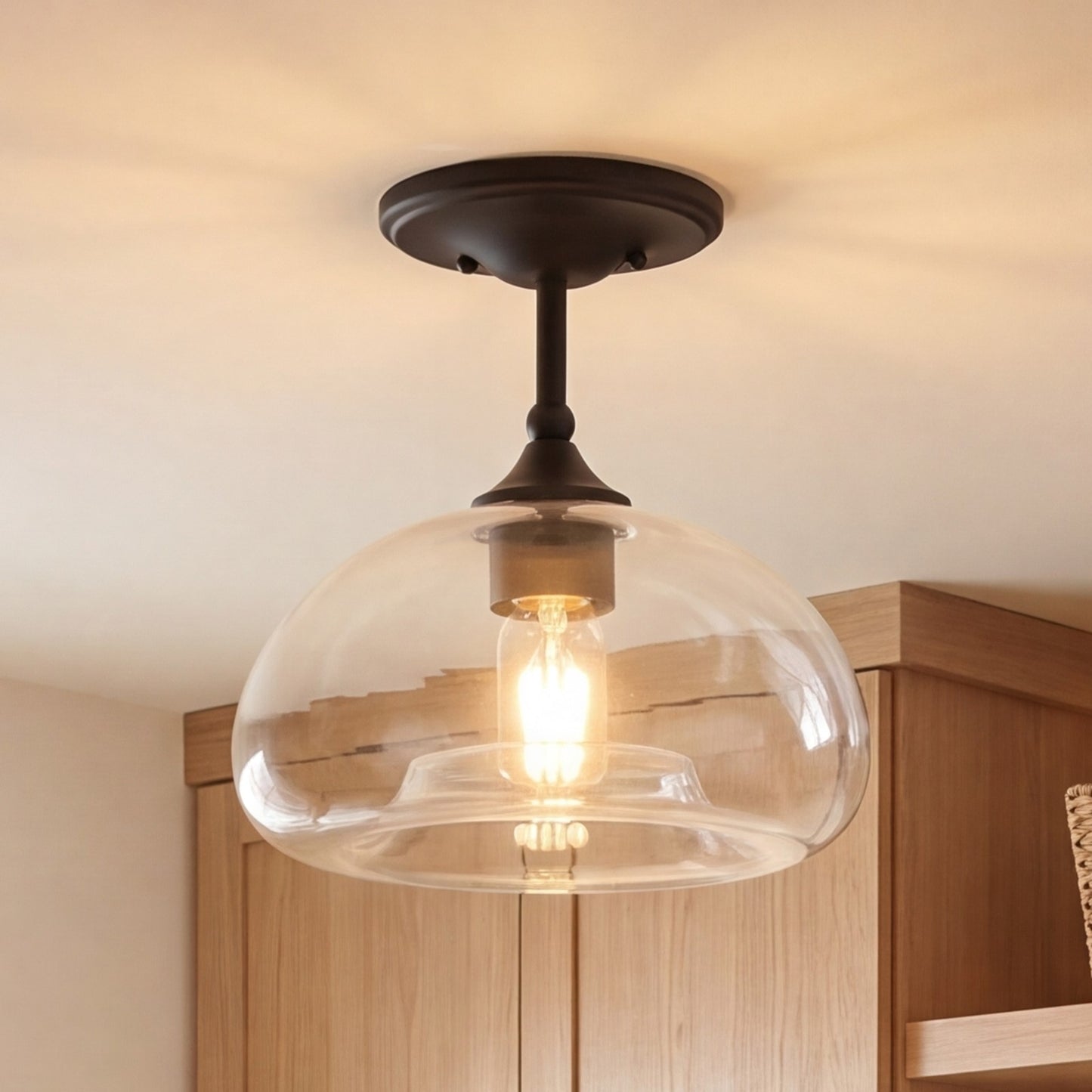 Meridian Modern 1 Light 10" Semi Flush Mount