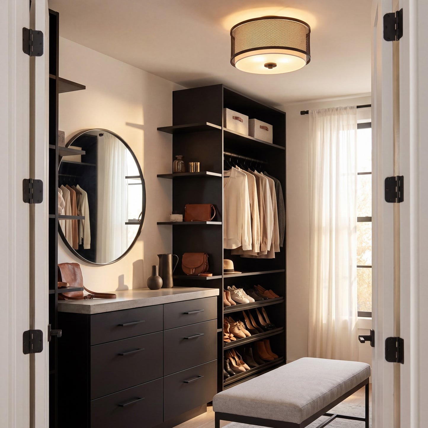 Meridian Modern 3 Light Flush Mount