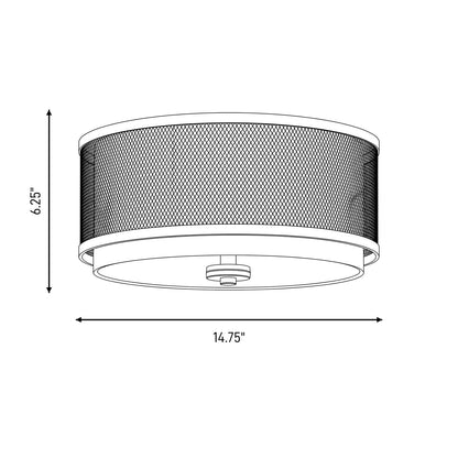 Meridian Modern 3 Light Flush Mount