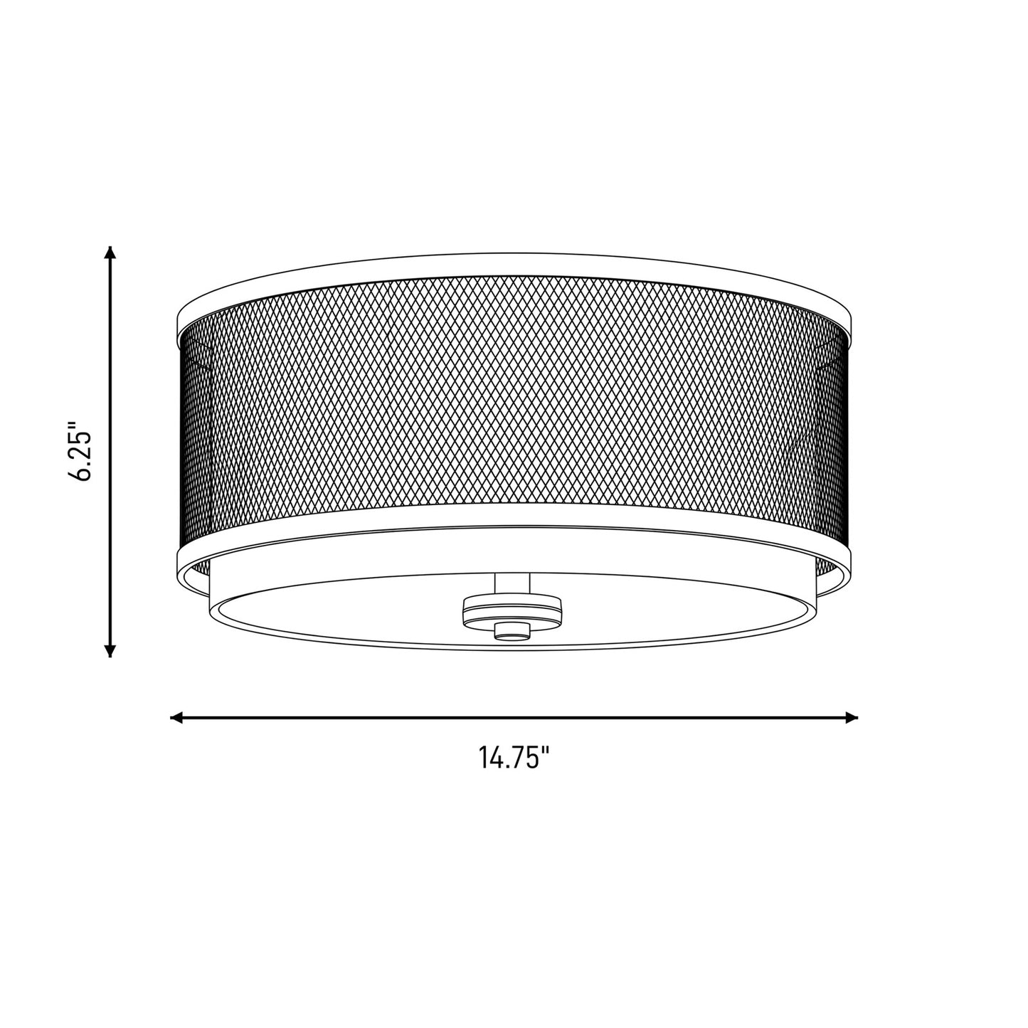 Meridian Modern 3 Light Flush Mount