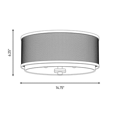 Meridian Modern 3 Light Flush Mount