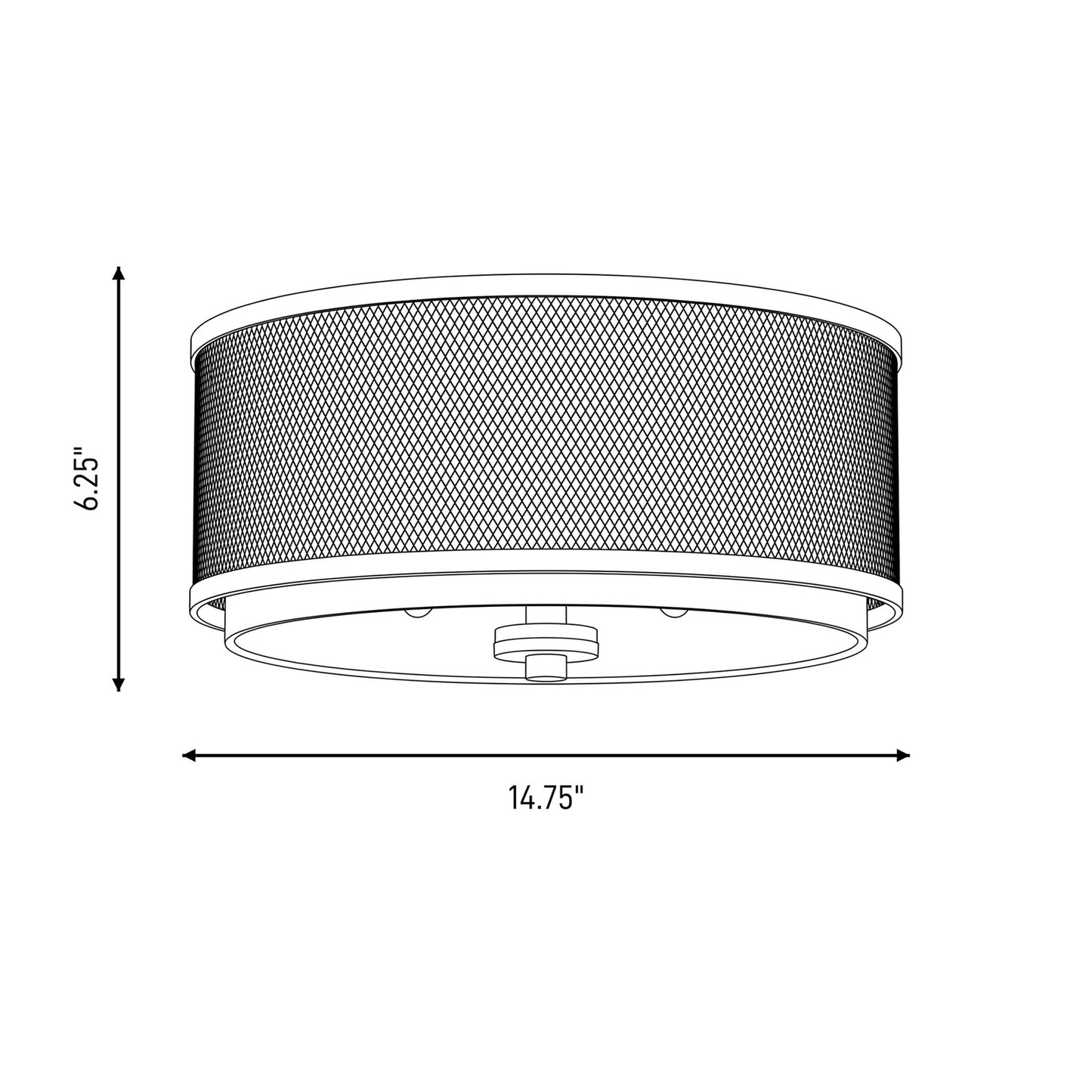 Meridian Modern 3 Light Flush Mount