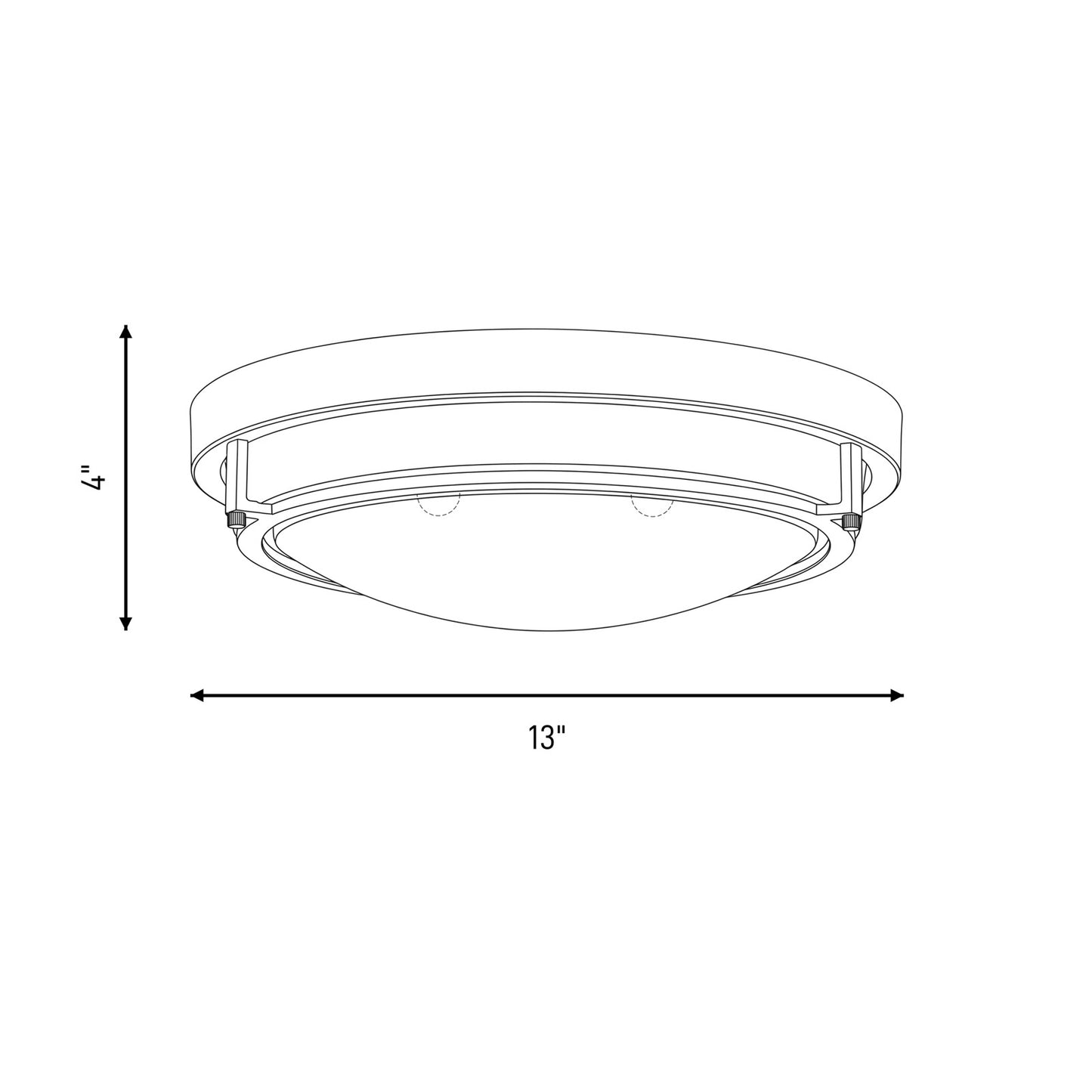 Meridian Modern 2 Light Flush Mount, Natural Brass/White