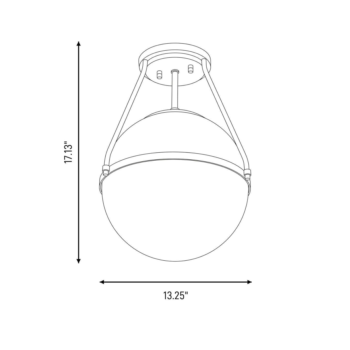 Savoy House 1-Light Ceiling Light, Chrome