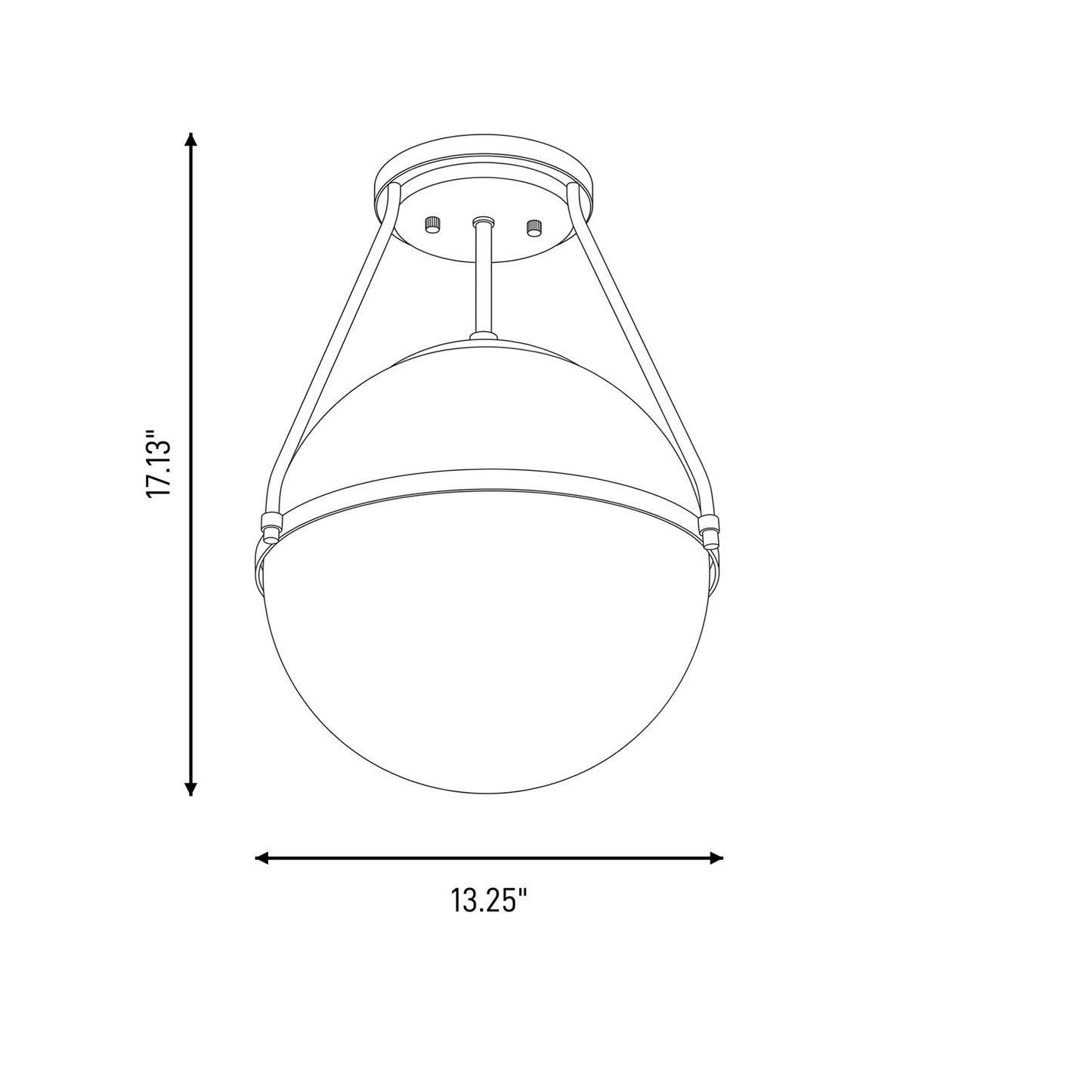 Savoy House 1-Light 17" Ceiling Light, Natural Brass/Opal