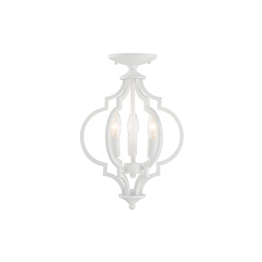 Savoy Meridian 3 Light Convertible Semi Flush Mount/Pendant, White