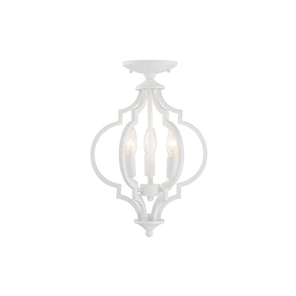 Savoy Meridian 3 Light Convertible Semi Flush Mount/Pendant, White