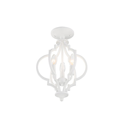 Savoy House 3-Light Convertible Semi-Flush Or Pendant, Bisque White