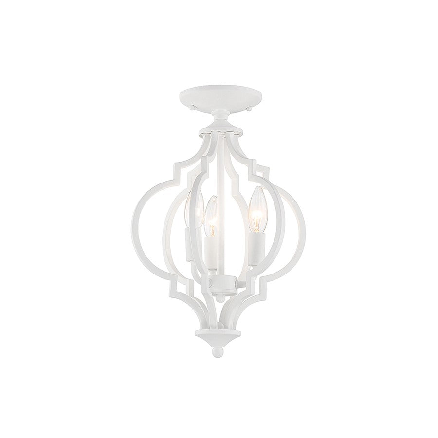 Savoy House 3-Light Convertible Semi-Flush Or Pendant, Bisque White