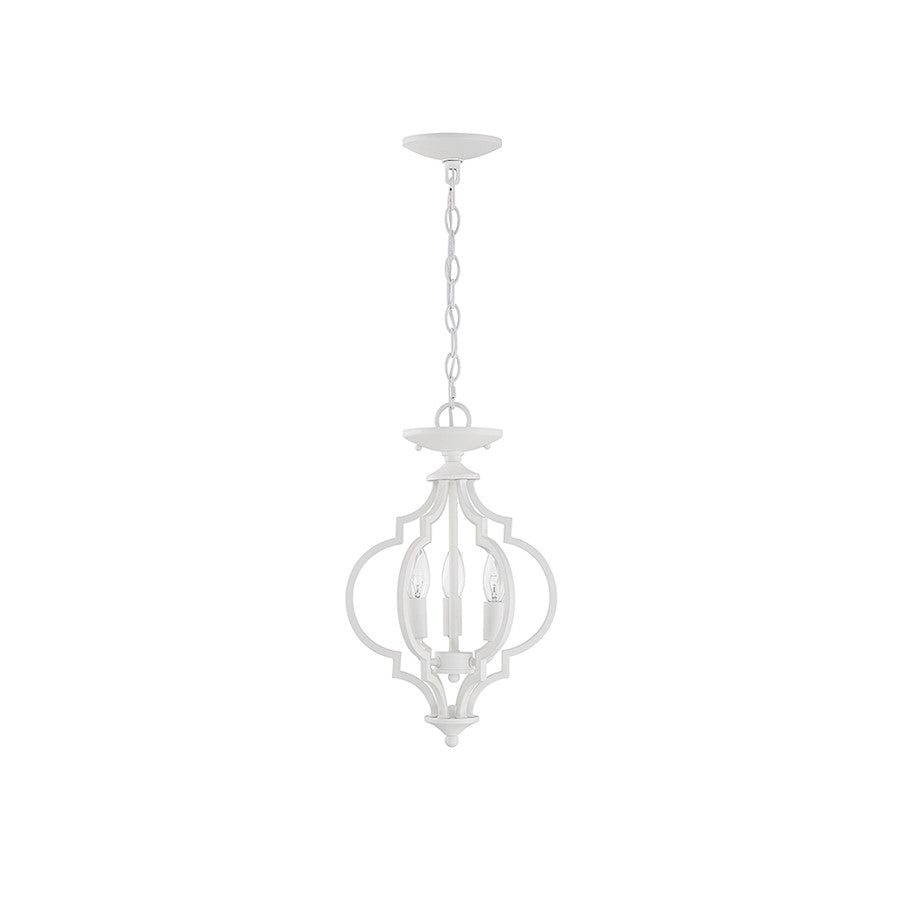 Savoy House 3-Light Convertible Semi-Flush Or Pendant, Bisque White