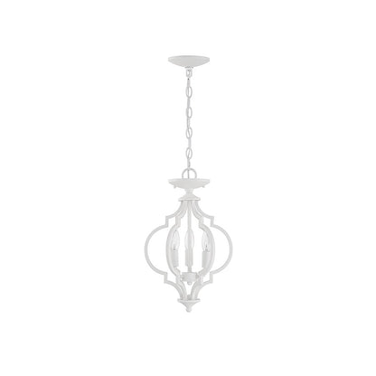 Savoy Meridian 3 Light Convertible Semi Flush Mount/Pendant, White
