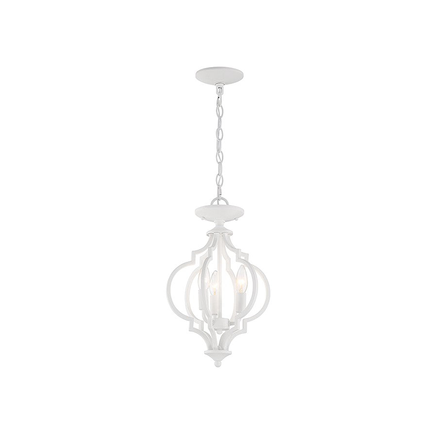 Savoy Meridian 3 Light Convertible Semi Flush Mount/Pendant, White