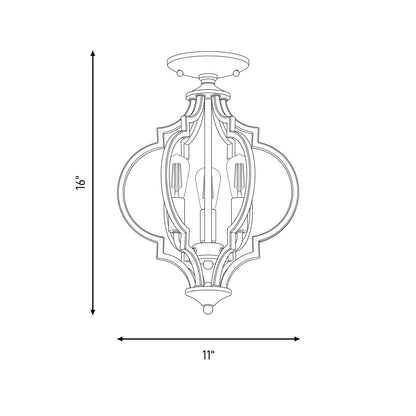 Meridian Transitional 3 Light Convertible Semi Flush Mount