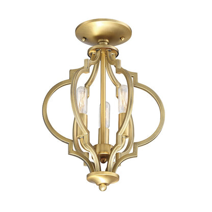 Savoy House 3-Light Convertible Semi-Flush or Pendant, Natural Brass - M60055NB