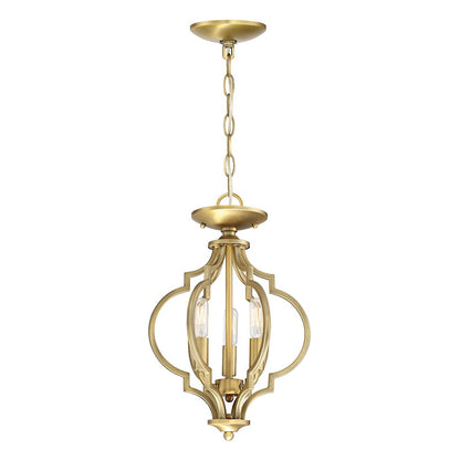 Savoy House 3-Light Convertible Semi-Flush Or Pendant, Natural Brass