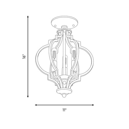Meridian Transitional 3 Light Convertible Semi Flush Mount