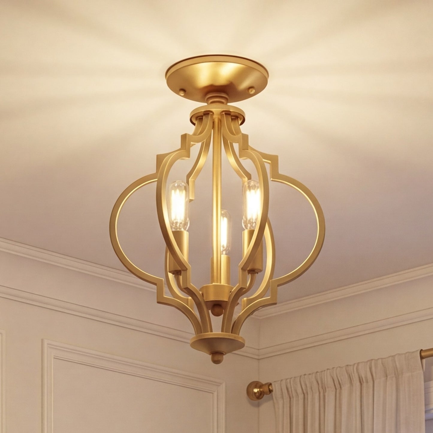 Meridian Transitional 3 Light Convertible Semi Flush Mount