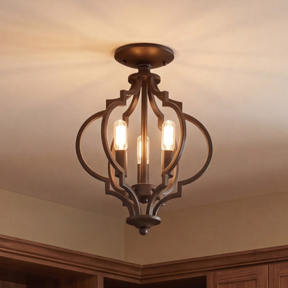 Meridian Transitional 3 Light Convertible Semi Flush Mount
