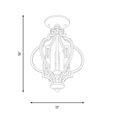 Meridian Transitional 3 Light Convertible Semi Flush Mount