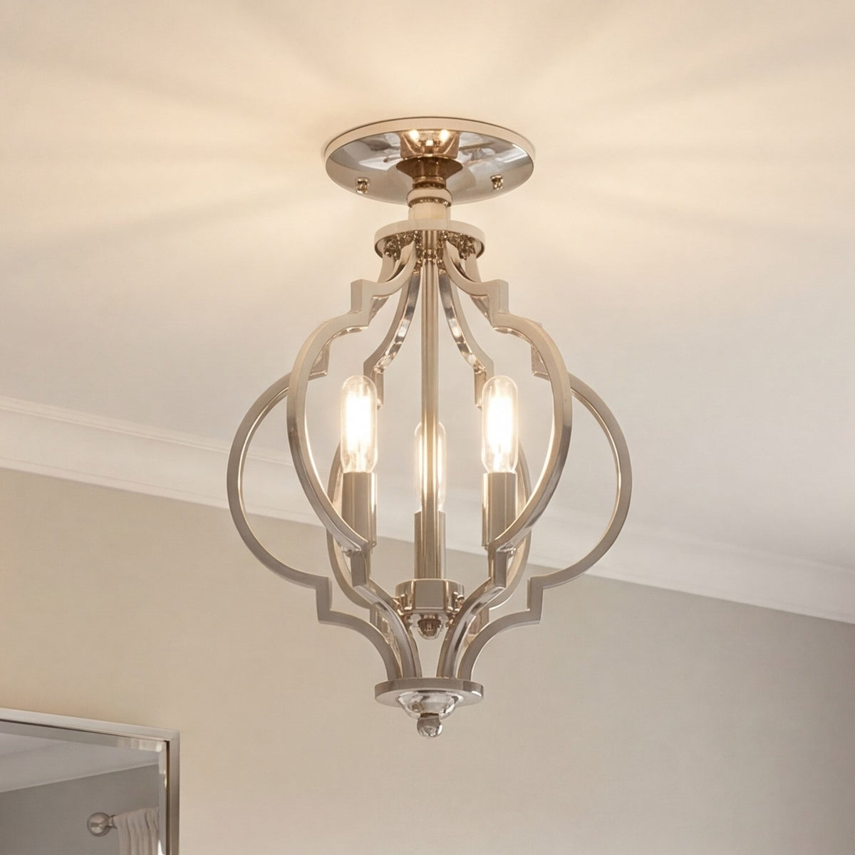 Meridian Transitional 3 Light Convertible Semi Flush Mount