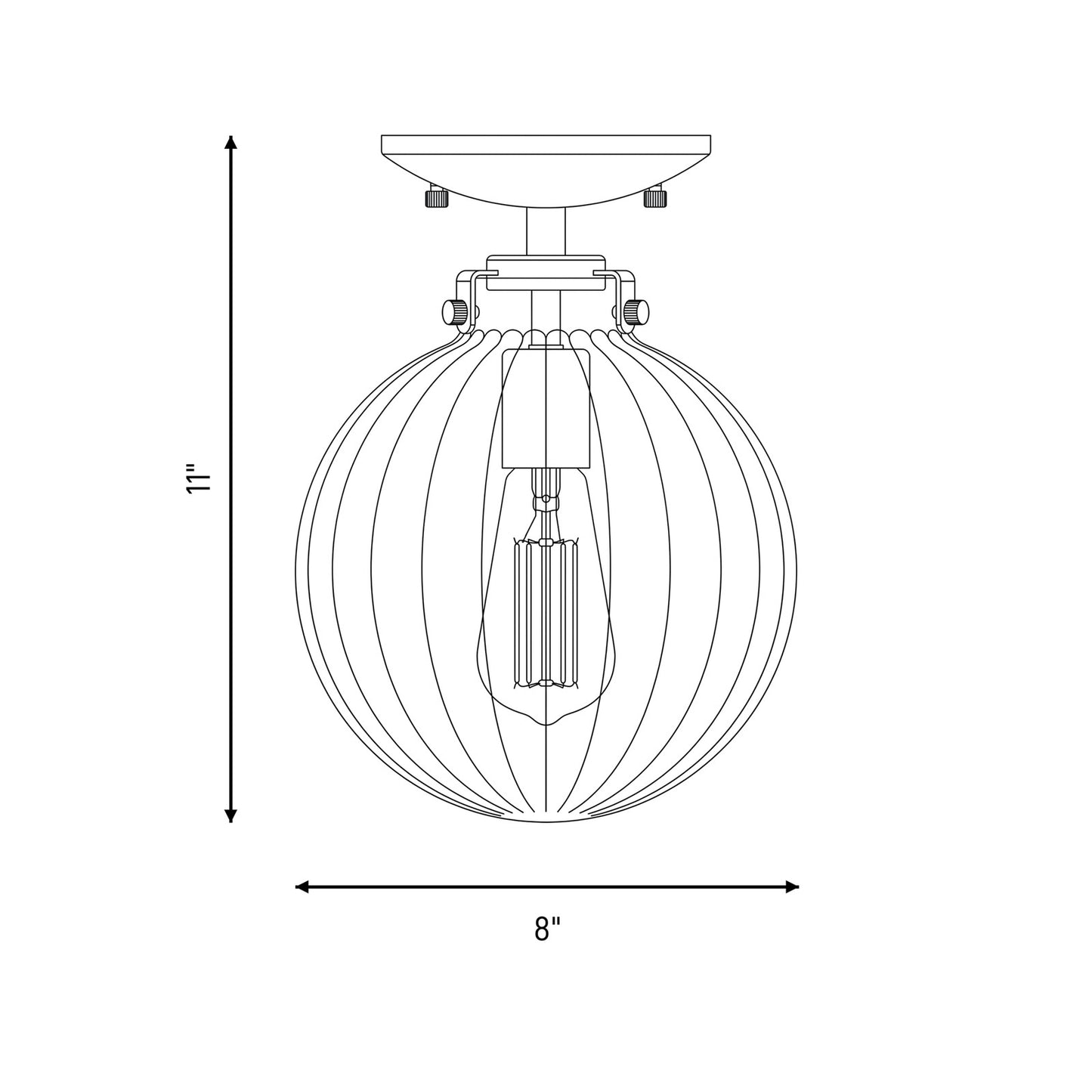Meridian Modern 1 Light Semi Flush Mount