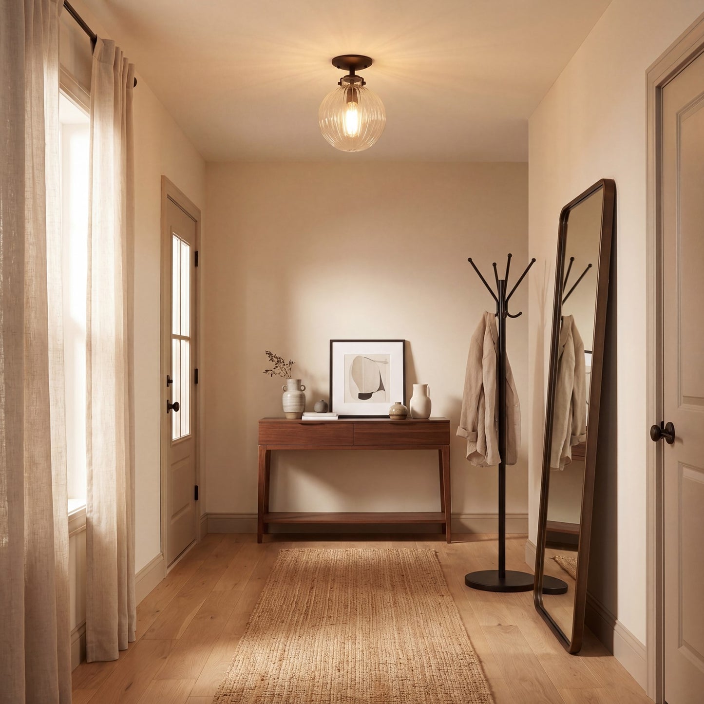 Meridian Modern 1 Light Semi Flush Mount