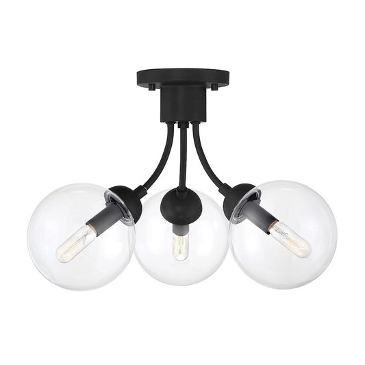 Meridian Mid-Century Modern 3 Light Semi Flush Mount