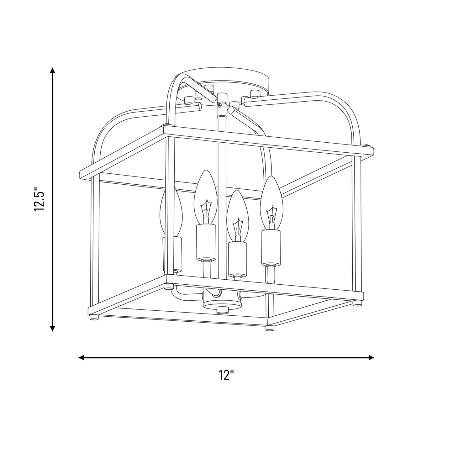 Savoy House 4-Light Ceiling Light, Natural Brass