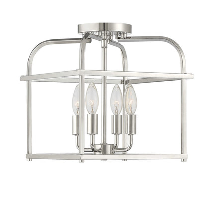 Savoy House 4-Light Ceiling Light, Polished Nickel