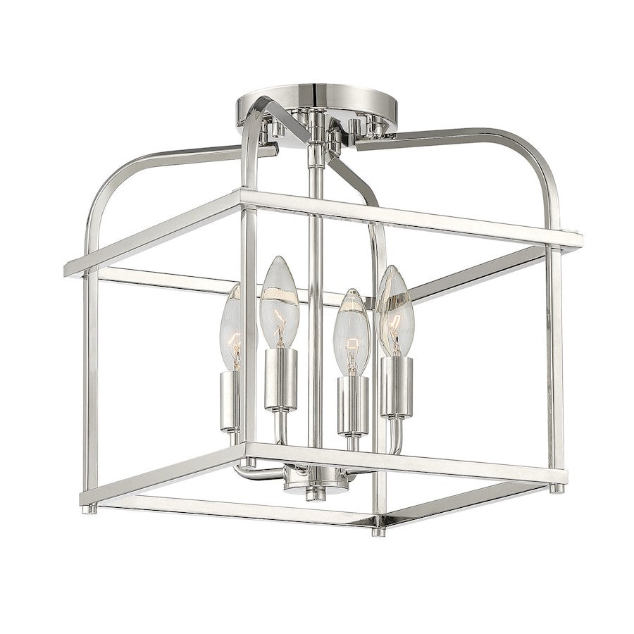 Savoy House 4-Light Ceiling Light, Polished Nickel