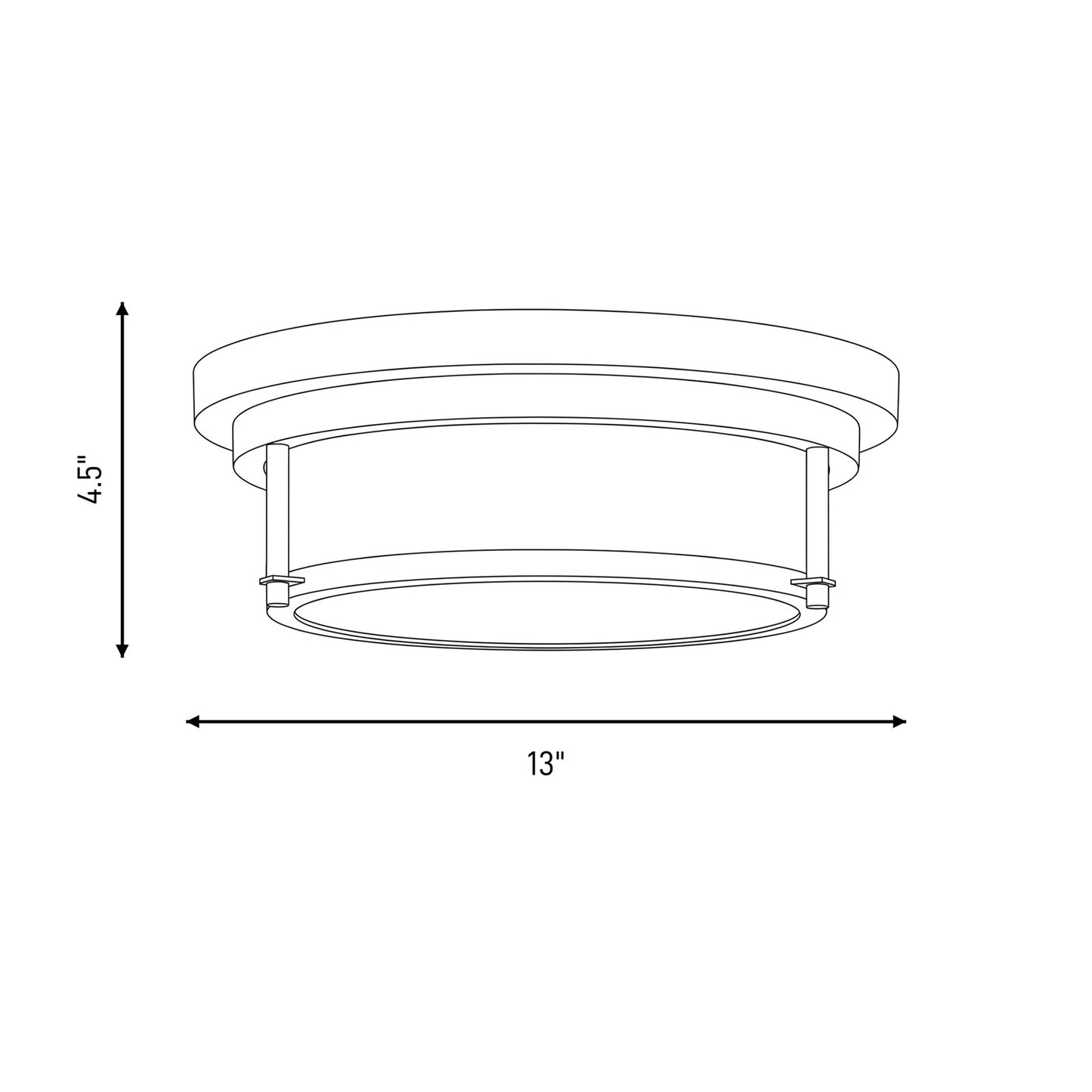Savoy House 2-Light 4.5" Ceiling Light, Nickel
